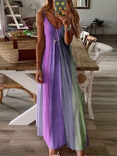 Load image into Gallery viewer, Vestido feminino gradiente com decote em V