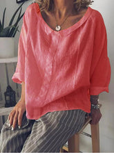 Load image into Gallery viewer, Loose Long Sleeve Linen Shirt With Long Sleeves