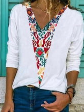 Load image into Gallery viewer, Camiseta feminina de manga comprida estampada casual
