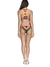 Load image into Gallery viewer, Bikini with ethnic knitted print for women