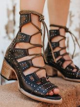 Load image into Gallery viewer, Women's Retro Summer Thick Heel Strap Sandals