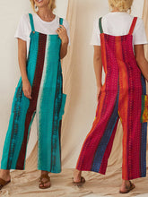 Load image into Gallery viewer, Wide-leg printed cotton and linen jumpsuit