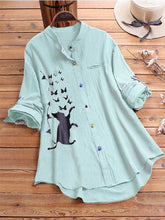 Load image into Gallery viewer, Animal print t-shirt long button color shirt