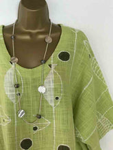 Load image into Gallery viewer, Printed cotton and linen T-shirt