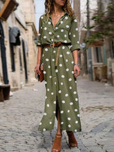Load image into Gallery viewer, Vestido longo de bolinhas feminino