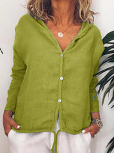 Load image into Gallery viewer, Camisa casual de manga comprida com capuz para mulheres
