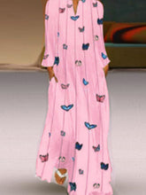 Load image into Gallery viewer, Vestido de manga larga con estampado de mariposas para mujer