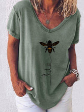 Load image into Gallery viewer, Breathable short-sleeved cotton T-shirt with Little Bee Let it print