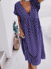 Load image into Gallery viewer, Vestido feminino casual com decote em V