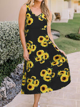 Load image into Gallery viewer, Casual V-neck dress with sunflower print