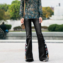Load image into Gallery viewer, Jean Embroidered Flare Pants