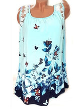 Load image into Gallery viewer, Butterfly Print Round Neck Lace Sleeveless Cardigan