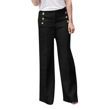 Load image into Gallery viewer, Cotton pants with wide buttons in plain cotton