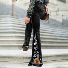 Load image into Gallery viewer, Jean Embroidered Flare Pants