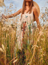 Load image into Gallery viewer, Vestido largo sin mangas con estampado de jirafa y jungla