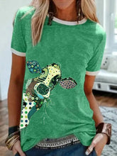 Load image into Gallery viewer, Camiseta de gola redonda com estampa animal