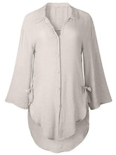 Load image into Gallery viewer, Camisa Irregular Feminina com Arco Simples de Breasted