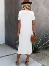 Load image into Gallery viewer, Vestido de talla grande con estampado de mariposas en color liso para mujer