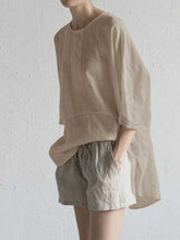 Load image into Gallery viewer, Camisa casual de cinco mangas de algodão e linho