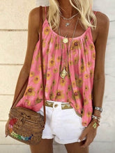 Load image into Gallery viewer, Colete feminino elegante com estampa margarida redonda decote sem mangas