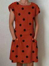 Load image into Gallery viewer, Vestido feminino de bolinhas solto de algodão