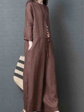 Load image into Gallery viewer, Long plain linen jumpsuit