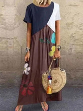 Load image into Gallery viewer, Vestido estampado con costuras geométricas para mujer