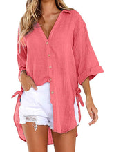 Load image into Gallery viewer, Camisa Irregular Feminina com Arco Simples de Breasted