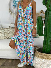 Load image into Gallery viewer, Vestido feminino com estampa boêmia com decote em V