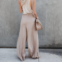 Load image into Gallery viewer, Pantalones acampanados casuales sueltos con pierna ancha Palazzo de pierna ancha de moda para mujer