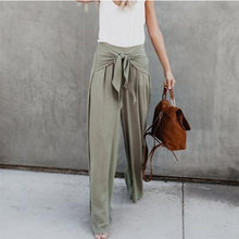 Load image into Gallery viewer, Pantalones acampanados casuales sueltos con pierna ancha Palazzo de pierna ancha de moda para mujer