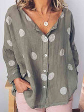 Load image into Gallery viewer, Blusa folgada de algodão com decote em V