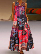 Load image into Gallery viewer, Vestido feminino vintage com estampa tribal solta sem mangas