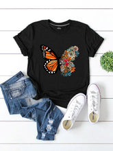 Load image into Gallery viewer, Women's Round Neck Butterfly Loose T-Shirt