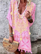 Load image into Gallery viewer, Bohemian Linen Embroidered Women's Dress