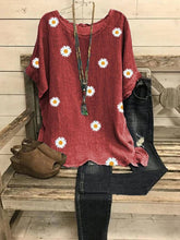 Load image into Gallery viewer, Camiseta casual estampada Daisy para mulheres