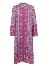 Load image into Gallery viewer, Vestido curto boêmio estampado retrô abotoado