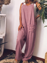 Load image into Gallery viewer, Women's wide striped tie jumpsuit