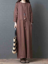Load image into Gallery viewer, Long plain linen jumpsuit