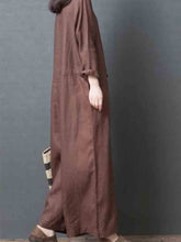 Load image into Gallery viewer, Long plain linen jumpsuit