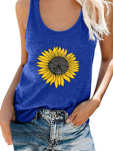 Load image into Gallery viewer, Cárdigan sin mangas con estampado de girasoles