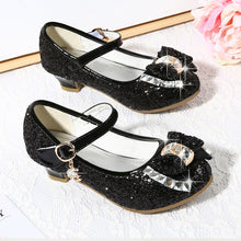 Load image into Gallery viewer, Girl's bow tie sequins shoes