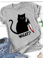 Load image into Gallery viewer, Cat Letters Printed Casual Fashion Simple Camiseta para mujer