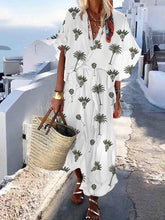 Load image into Gallery viewer, Vestido de festa feminino estampado com decote em V