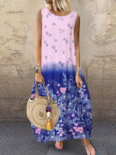 Load image into Gallery viewer, Printed sleeveless round neck maxi skirt