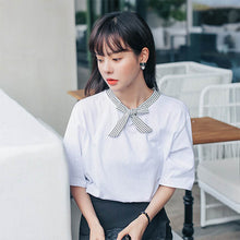 Load image into Gallery viewer, Short sleeve lace with ribbon