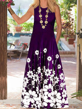 Load image into Gallery viewer, Women's round neck floral print dress