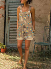 Load image into Gallery viewer, Macacão jeans feminino com estampa floral