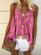 Load image into Gallery viewer, Colete feminino elegante com estampa margarida redonda decote sem mangas