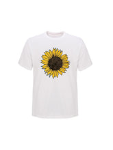 Load image into Gallery viewer, Women's Sunflower Print Short Sleeve T-Shirt